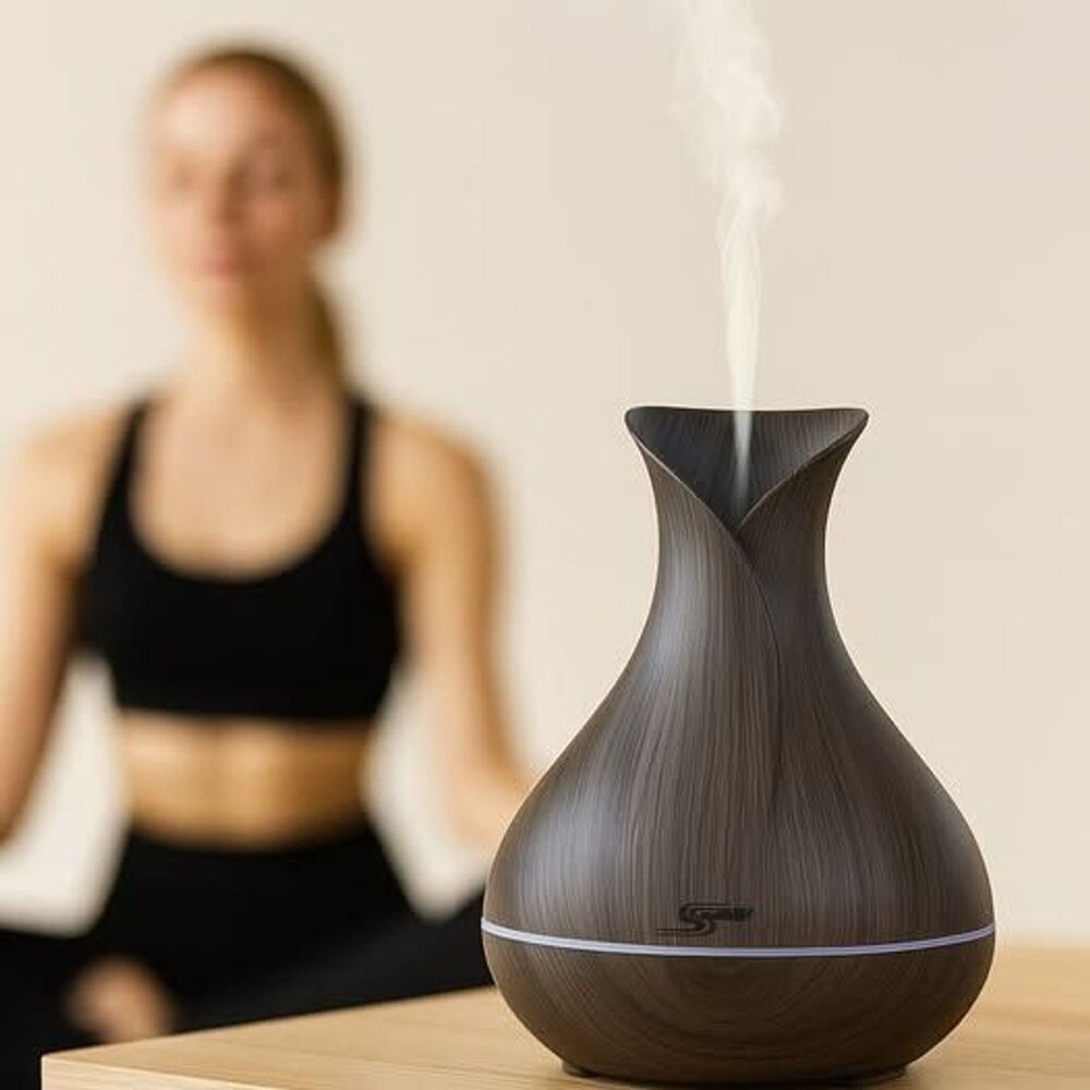 Simway Essential Oil Diffuser Aromatherapy Ultrasonic Humidifier LED Light Open